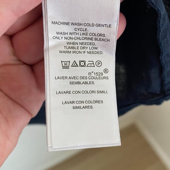 Lauren Ralph Lauren Navy Blue 100% Linen Long Sleeve Button Front Shirt Medium - Picture 7 of 8